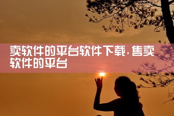 卖软件的平台软件下载